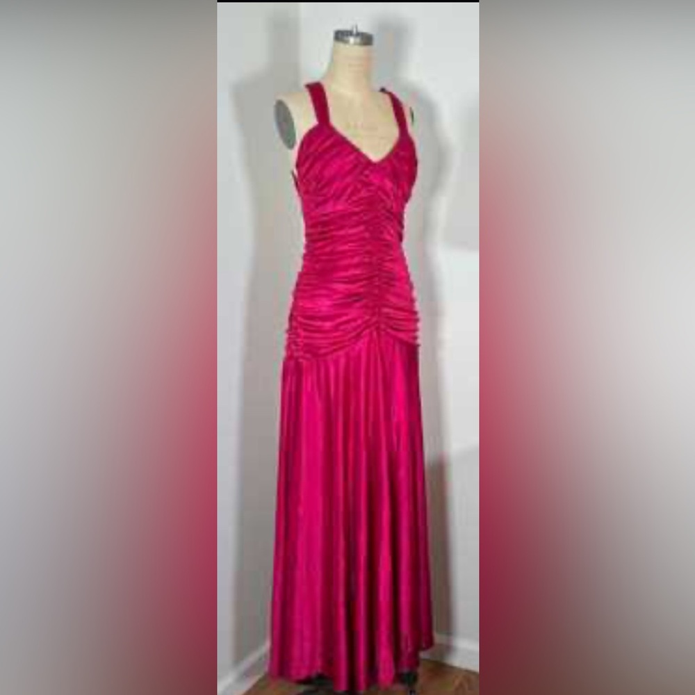 Taboo Y2K late 90’s - early 2000’s satin dress / fuchsia pink / size 3/4